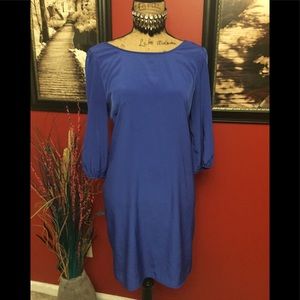 Blue low back cut dress